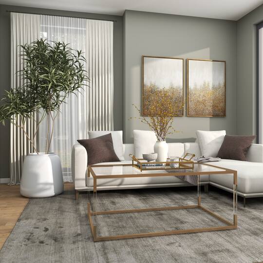 20" White Modern Wide Floor Vase